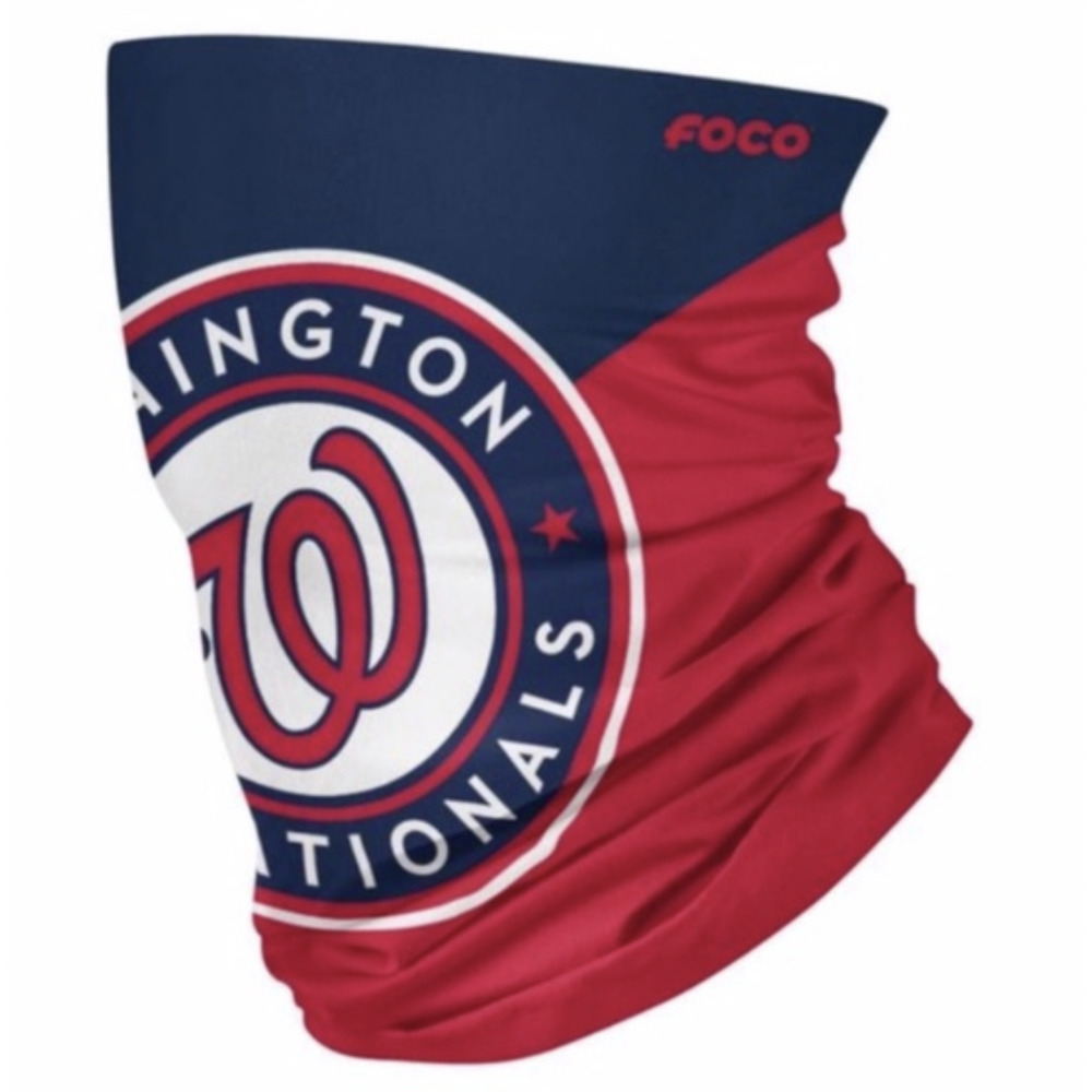 FOCO Washington Nationals MLB Gaiter Scarf - Multi-Use Face Mask Bandana - NWT